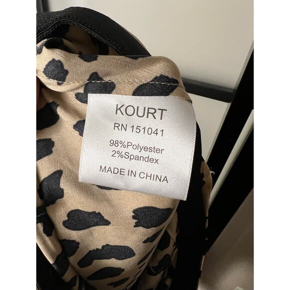 NWT kourt Satin Midi Skirt Leopard Print - Picture 5 of 11